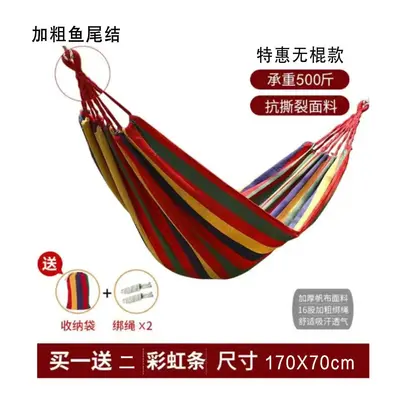Double Outdoor Hammock Swing Hanging Chair with Anti-Tip Design for Garden and Camping