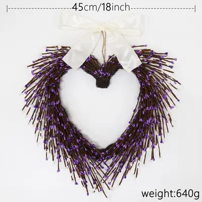 Pearlescent Valentine's Day Heart Wreath for Front Door Decoration - 13
