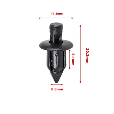 Honda Motosiklet Kaporta Perçin Tokası, 6mm, Siyah