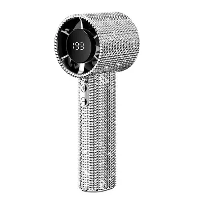 Mini El Tipi Fan, USB Şarjlı, Dijital Ekranlı, Taşınabilir, Yüksek Hızlı