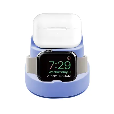 3-in-1 Desktop Stand Compatible with Apple Wireless Charging for Mobile Phone Bracelet Bluetooth Wireless Earbuds Wireless Charging Silicone Holder - 10