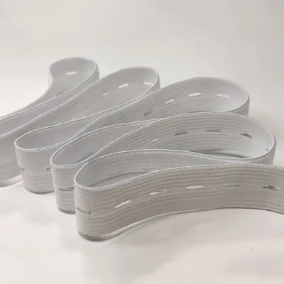 Lagerware Gummiband mit Knopfloch, verstellbar, mit Löchern, elastischer Hosenbund-Gummizug für Schwangere und Kinder, Gummibänder in Schwarz und Weiß, elastisches Band