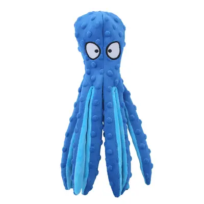 Plush Octopus Squeaky Dog Toy, Chew-Resistant - 7