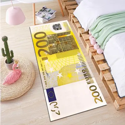 Dollar Bill Design Crystal Velvet Floor Mat, Full Coverage - 12