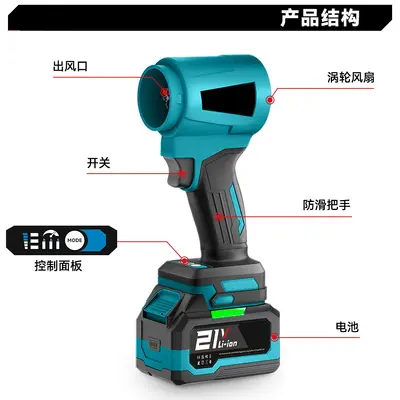 Fırçasız kanallı kablosuz kar üfleyici, yüksek güçlü turbo fan