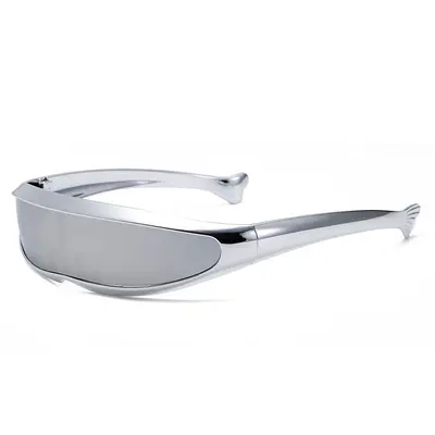 X-Men Style Sunglasses, Laser Pattern, Mercury Lens, One-Piece Frame - 9
