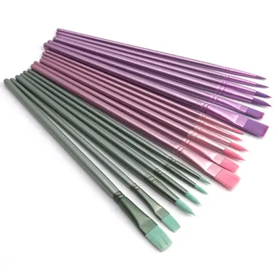 Digital oil painting brush set nylon hair professional watercolor pen art student special painting round head flat head - 7