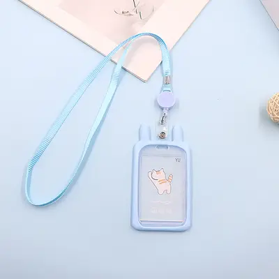 Retractable cat design student card holder with lanyard - 11
