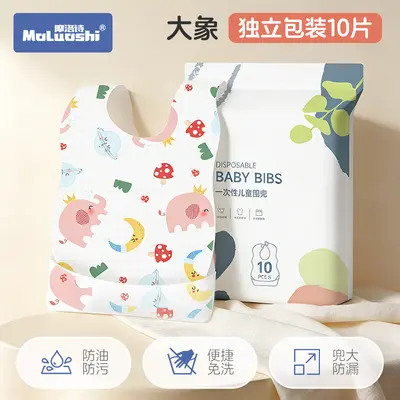 Disposable Baby Feeding Bibs, Waterproof - 7
