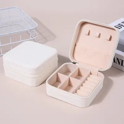 Tragbare Schmuckschatule, Geschenkbox, Schmuckbox, Verpackungsbox, Ohrringe, Ohrclips, Halsketten, Ringe, Schmuckschatule - 9