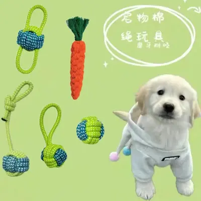 Durable Cotton Rope Dog Chew Toy Set for Small and Medium Dogs - 10