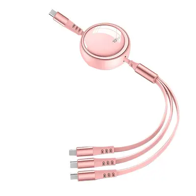 3-in-1 data cable 100W, retractable, Type-C compatible