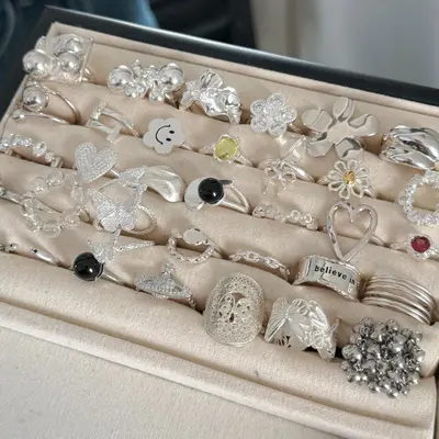 925 gümüş yüzük, kadın, minimalist, Instagram tarzı, taş detay - 5