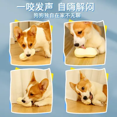 Dog Chew Toy Ball, Bite-Resistant, Squeaky, Peanut Shape, for Large Dogs - 3