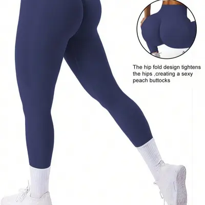 Üretici sınır ötesi şeftali kalça dikişsiz yoga pantolonu antrenman elastik fitness pantolonu spor pantolonu kadın toptan yoga taytı - 3