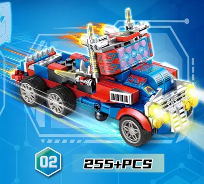 Lego-Compatible Building Block Set, Transformer Mecha Robot, Small Pieces, for Boys - 7