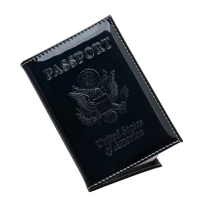 Kahverengi fare Amerikan ulusal amblemi lazer pasaport tutucu ayna parlak pasaport bilet tutucu basit pasaport kapağı kabuk toptan - 12