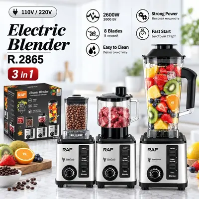 Çapraz Sınır 8in1 Mikser Mutfak Makinesi Meyve Suyu Sıkacağı Seti RAF Ev Meyve Suyu Makinesi Mikser Ek Gıda Buz Makinesi - 2