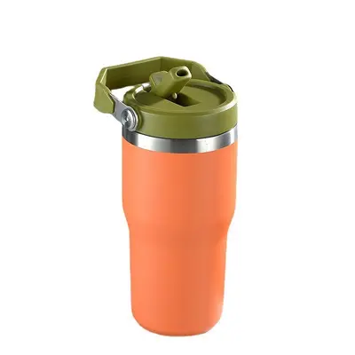 304 Paslanmaz Çelik Çift Katmanlı Termos Bardak 30 oz Pipetli Buzlu Bardak