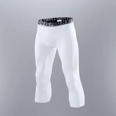 Men's High-Stretch Quick-Dry Compression Leggings for Basketball and Running, 7/8 Length - 10