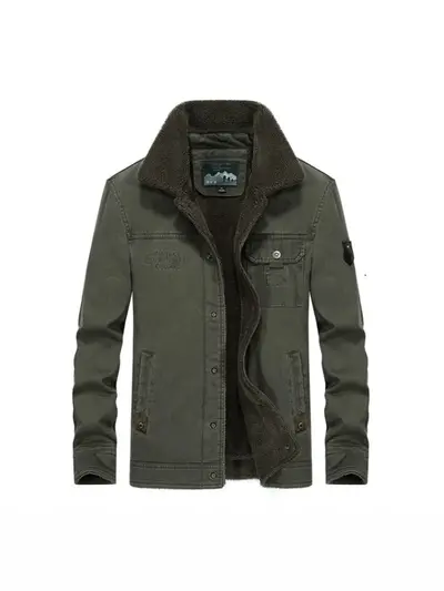 2025 Men's Velvet Autumn and Winter Thick Cotton-Padded Jackets for Middle-Aged and Elderly Men, New Men's Warm Casual Jackets, Men's Clothing
