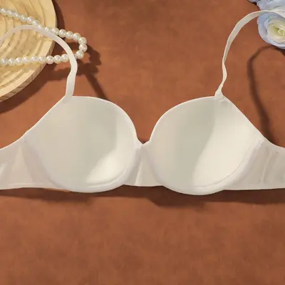 Low-Cut Push-Up Half-Cup Bra, Underwired, Ribbed