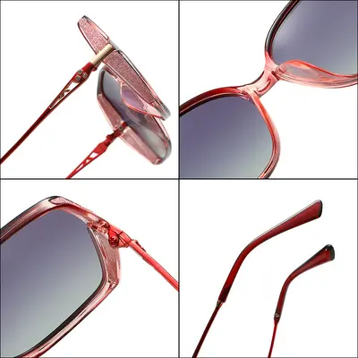 Women's Square Large-Frame Sunglasses, Lightweight Luxury Style - 4