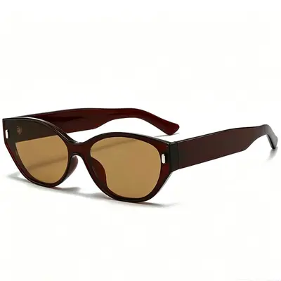Cat Eye Sunglasses with Metal Rivets, Unisex Fashion Design - 8