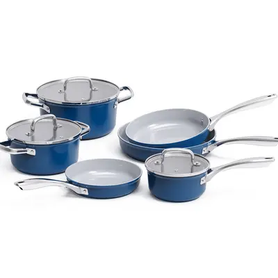 Ceramic Non-Stick Cookware Set, PFAS-Free, Die-Cast Aluminium - 8