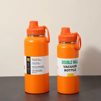 Große Thermo-Sportflasche aus Edelstahl mit Griff - 13