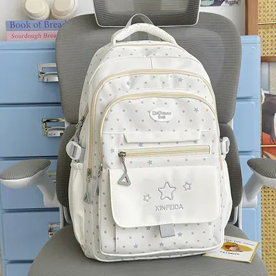 Star Polka Dot Lightweight Backpack for Girl Students - 7