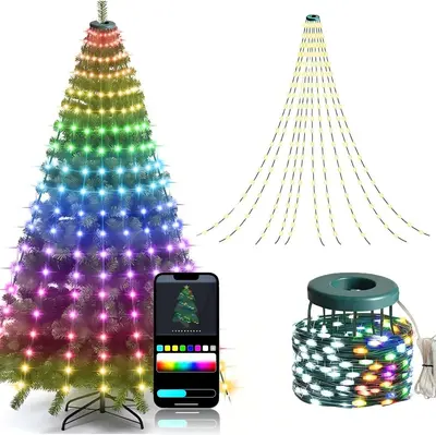 Smart LED Christmas Tree Lights, Remote Control, Programmable, for Garden