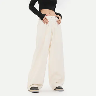 OREETA丨Japon Tarzı Bol Paça Pantolon Kadın Gevşek Spor Street Dance Pantolon Siyah Marka Bol Paça Rahat Pantolon Erkek