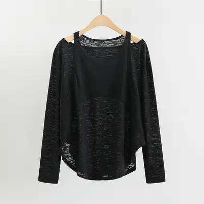 高端瑜伽服女秋冬宽松运动上衣长袖款跑步罩衫速干T恤专业健身衣 - 10