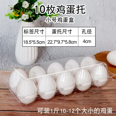 Transparent Plastic Egg Carton, Disposable, 10-Piece, for Chicken, Pigeon, Duck and Quail - 8