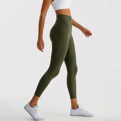 Kadın yüksek belli dokuz çeyrek yoga taytı, tüylü, nefes alabilir - 12