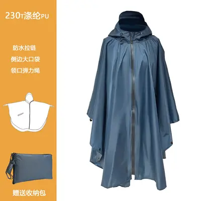Poncho-Regenjacke, Erwachsene, tragbar mit Reißverschluss - 13