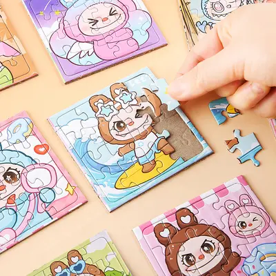 Cartoon-Mini-Puzzle für Kinder, pädagogisches DIY-Steckpuzzle, Steckbausatz für den Kindergarten, Geschenk, niedliches kreatives Geschenkartikel im Großhandel