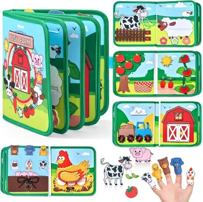 Felt Quiet Book with Learning Board for Babies and Toddlers - 9