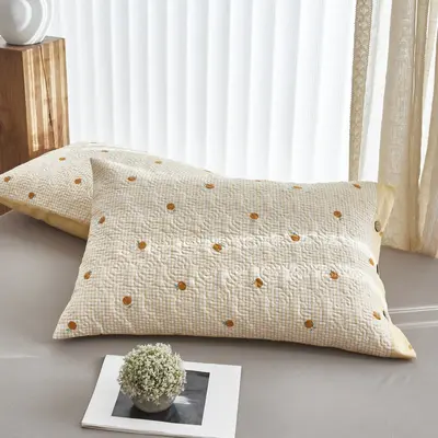 100% Cotton Button Pillow Cover, 48x74 cm, Single Size - 3