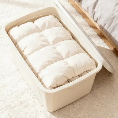 Extra large plastic storage box for clothing and toys