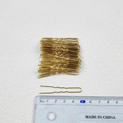 Black and Gold U-Shaped Bun Hair Clips for Brides