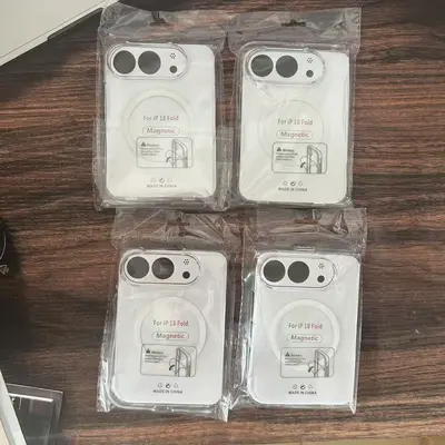 适用苹果18DUO左右折叠屏PC透明磁吸手机壳不易发黄源头工厂 - 4