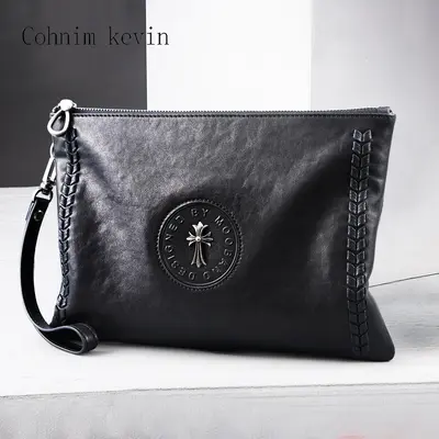 Cohnim Kevin Herrenhandtasche aus echtem Leder, gewebt - 3