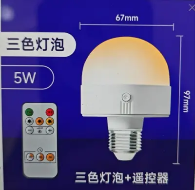 电池供电球泡RGB遥控无线可拆卸灯泡非硬接线壁灯台灯光源 可充电 - 12