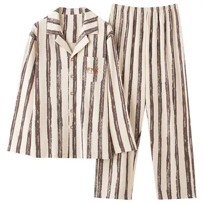 Uzun Kollu Hırka Pijama Takımı, Erkek ve Kadın Çift Pijama Seti