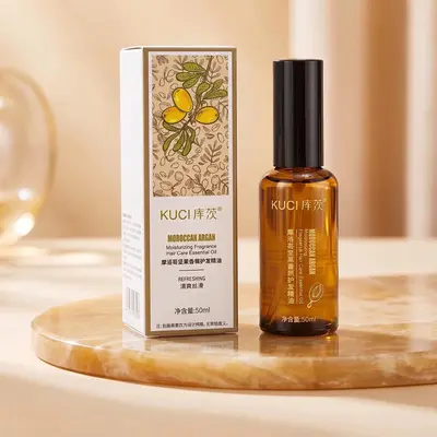 Kuts Moroccan Argan Nut Hair Care Essential Oil 50ml, разглаживает пушистые поврежденные волосы, смягчает и делает волосы шелковистыми, несмываемый кондиционер для волос - 7