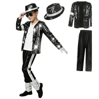 Kinder Michael-Jackson-Kostüm mit Pailletten
