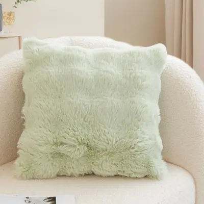 Bubble Rabbit Fur Plush Pillow Cover, Nordic Lumbar Cushion - 8