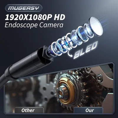 4,3 Zoll tragbarer Endoskop-Monitor Ultra-HD-Display halbsteifes Kabel mit LED-Licht Industrie-Rohrinspektions-Videokamera